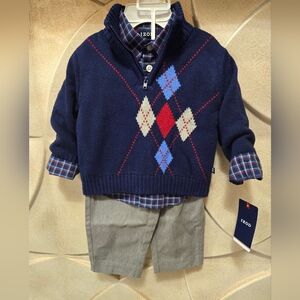 Izod Toddler 3 Pc set 12 Months Navy NWT
